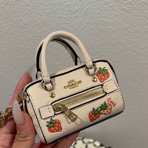 Coach White Mini Bag with Strawberry Accents - Picture 3 of 7